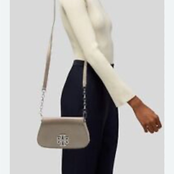 Tory Burch Taupe Leather Crossbody Bag - Picture 6 of 6